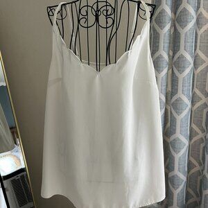 White scallop detail cami blouse